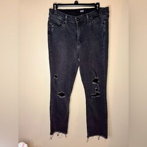 Paige Denim Jacqueline Straight Jeans Grunge Distressed Size 31 High Rise Crop